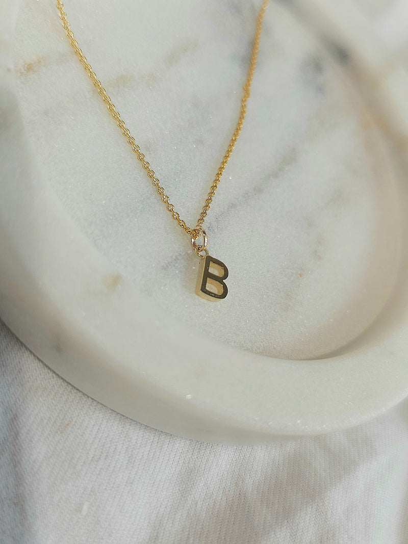 9ct Yellow Gold Initial 'B' Pendant