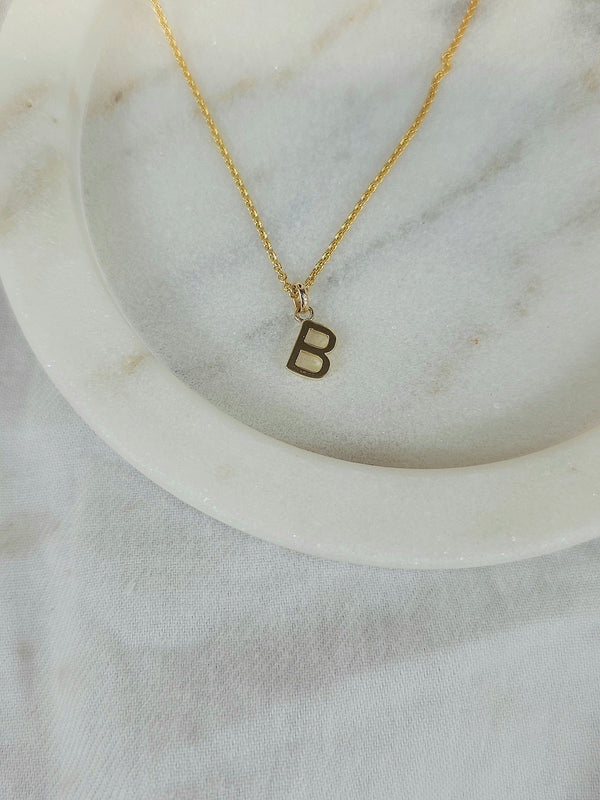 9ct Yellow Gold Initial 'B' Pendant