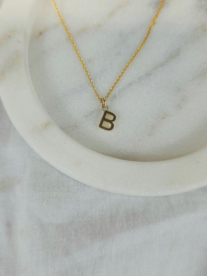 9ct Yellow Gold Initial 'B' Pendant