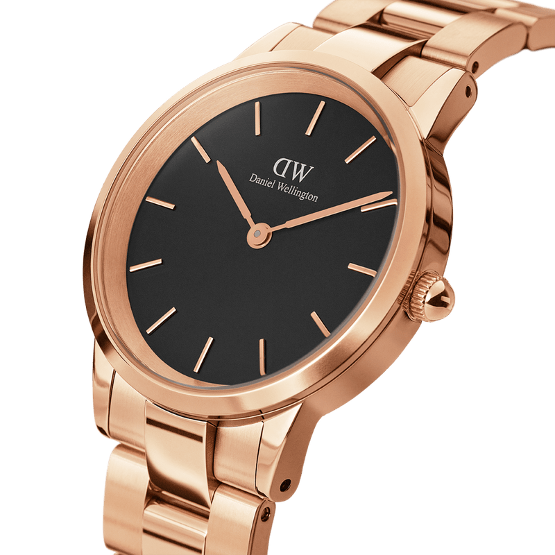 Daniel Wellington Iconic Link 36 Rose Gold and Black Watch