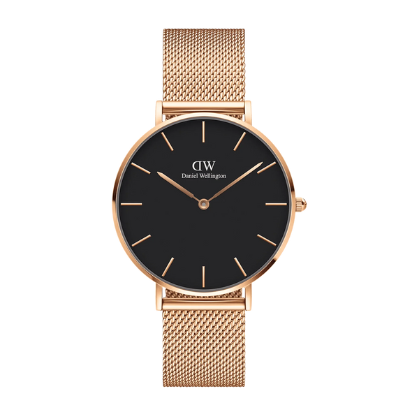Daniel Wellington Petite Melrose 36 Rose Gold and Black
