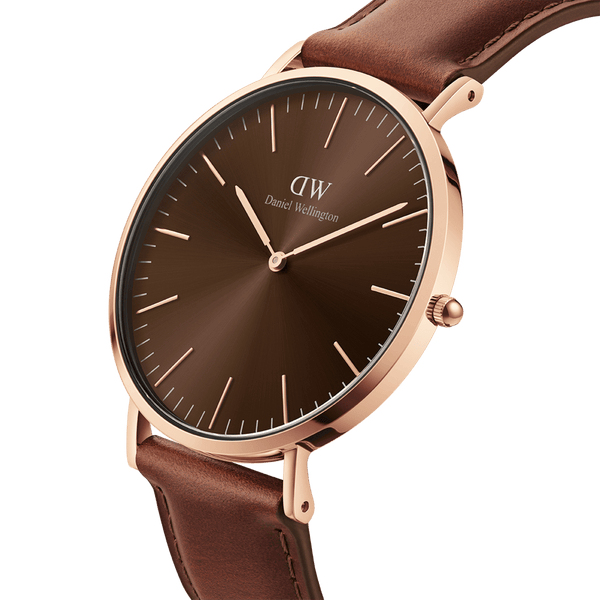 Daniel Wellington Classic 40 St Mawes Rose Gold and Amber Watch