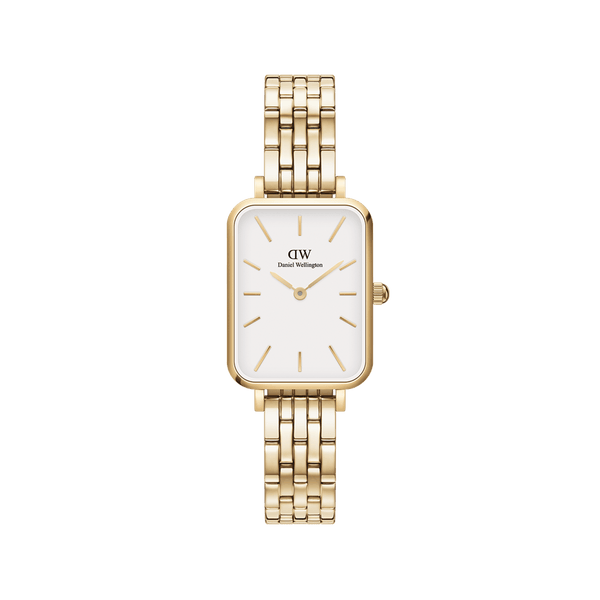 Daniel Wellington Quadro 20x26 Link Gold and White Watch