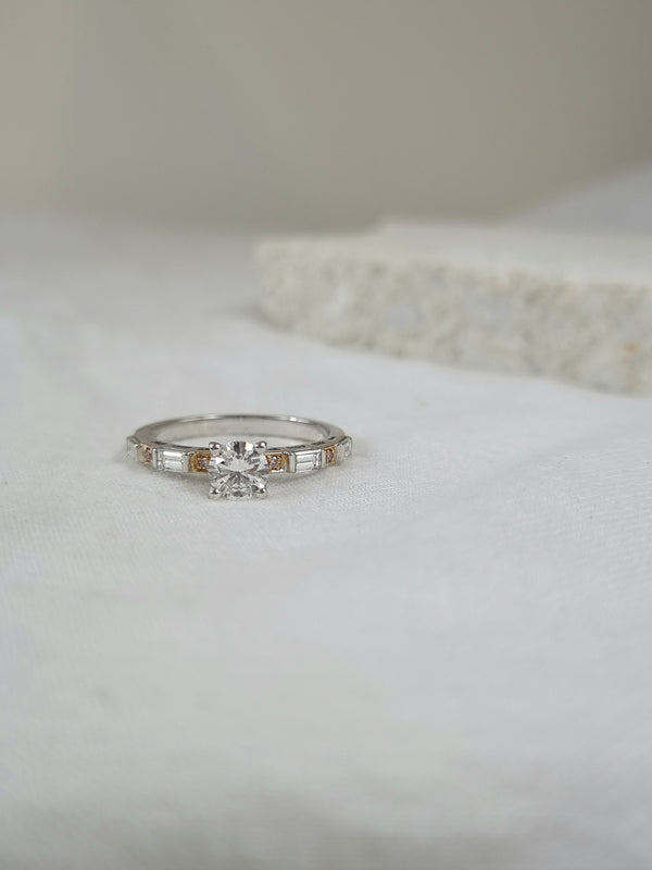 18ct Rose and White Gold 'Pink Caviar' Argyle Diamond ring, total 0.92ct