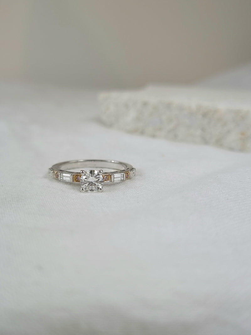 18ct Rose and White Gold 'Pink Caviar' Argyle Diamond ring, total 0.92ct