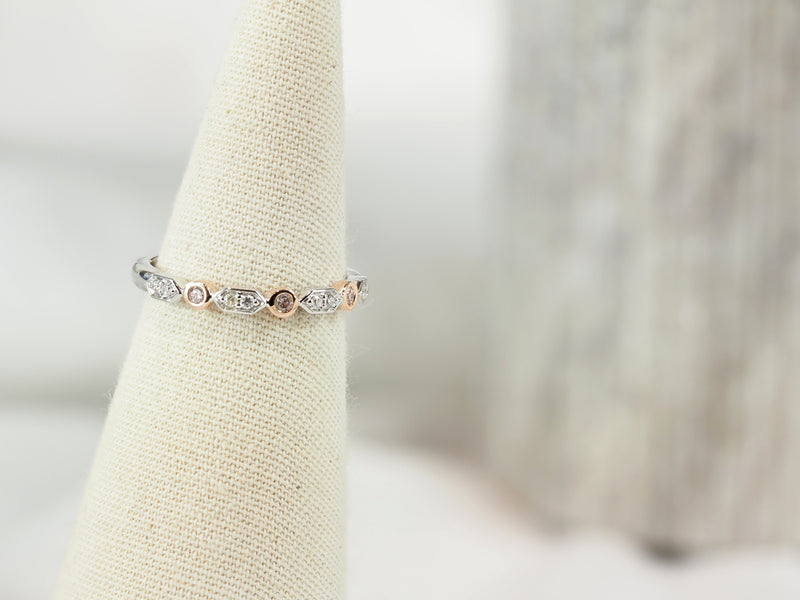 9ct Rose and White Gold 'Pink Caviar' Argyle Diamond Ring, 0.13ct total