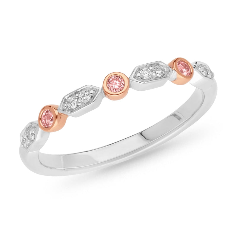 9ct Rose and White Gold 'Pink Caviar' Argyle Diamond Ring, 0.13ct total