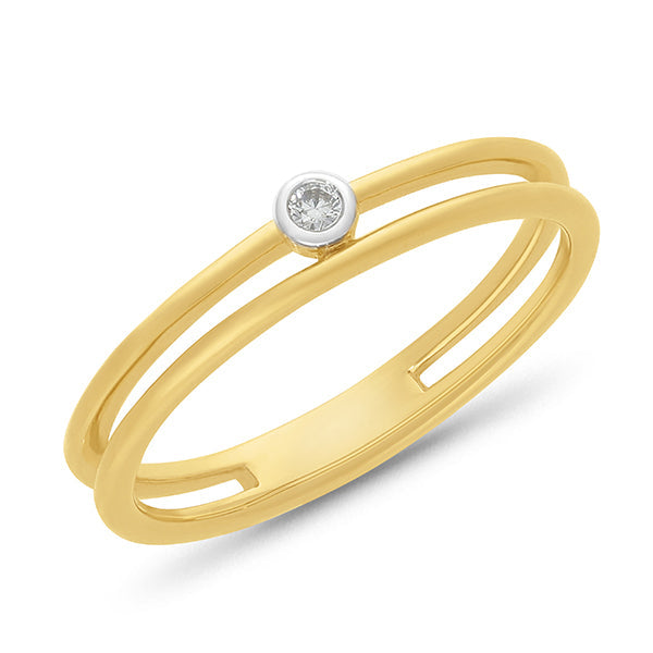 9ct Yellow Gold Diamond ring