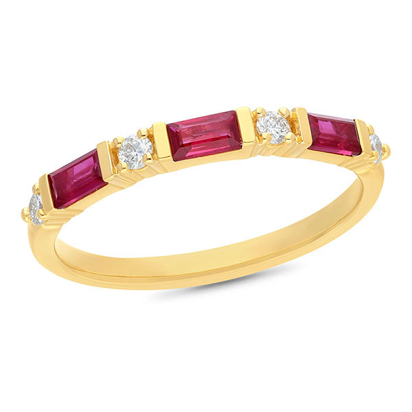 18ct Yellow Gold Ruby and Diamond ring