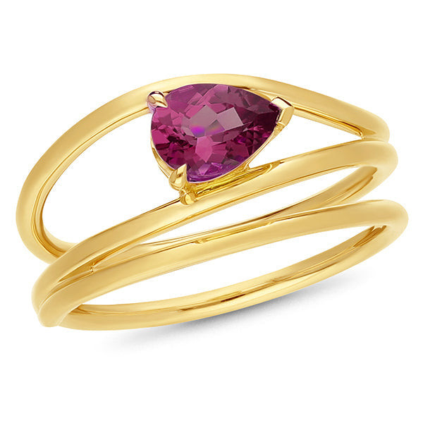 9ct Yellow Gold Rhodolite Garnet ring