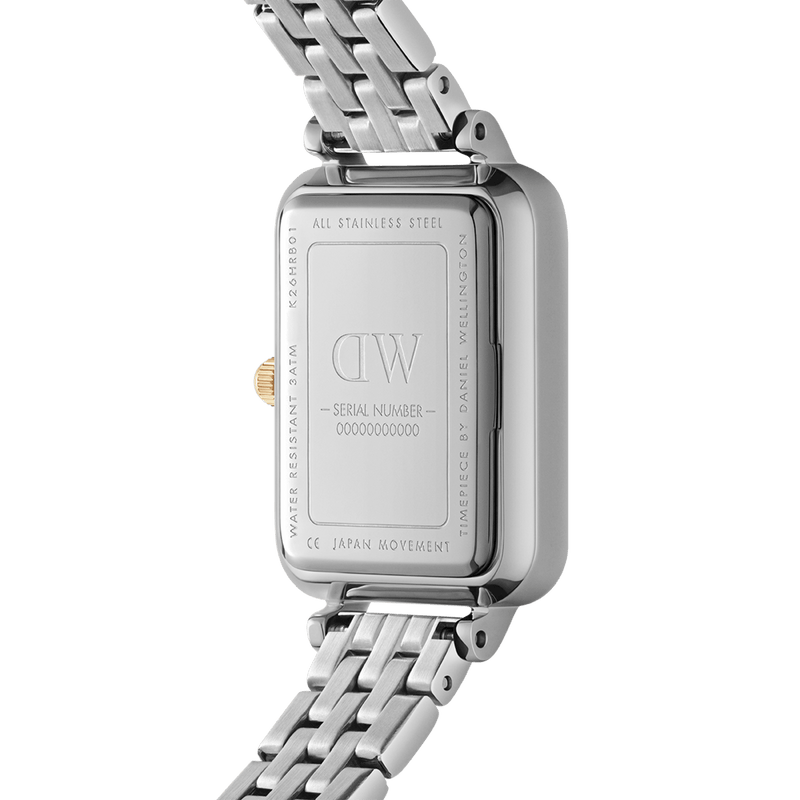 Daniel Wellington Quadro Lumine 20x26 5-Link Gold and Silver White Watch
