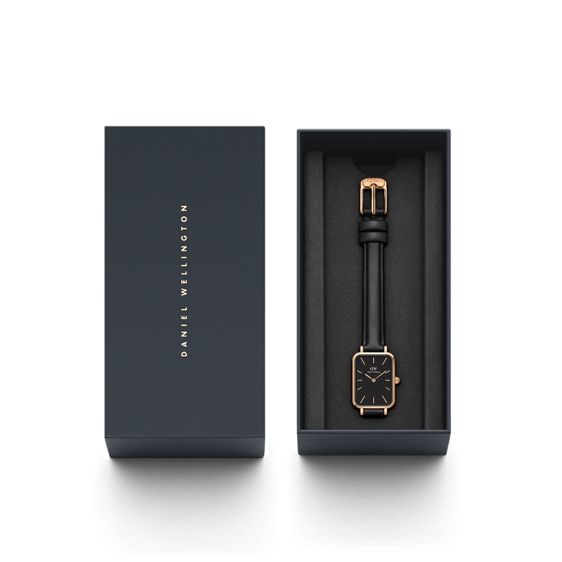 Daniel Wellington Quadro 20X26 Pressed Sheffield Rose Gold and Black Watch