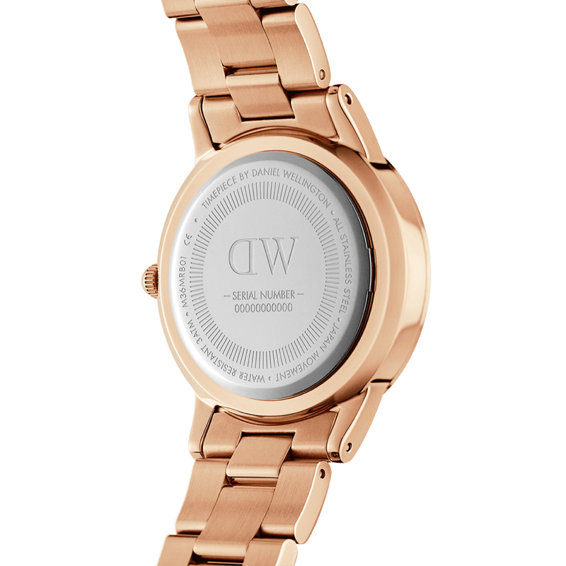Daniel Wellington Iconic Link 36 Rose Gold and Black Watch
