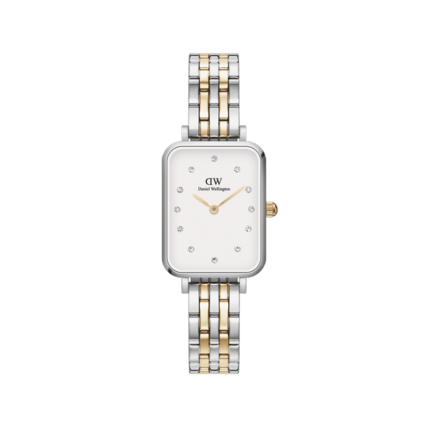 Daniel Wellington Quadro Lumine 20x26 5-Link Gold and Silver White Watch
