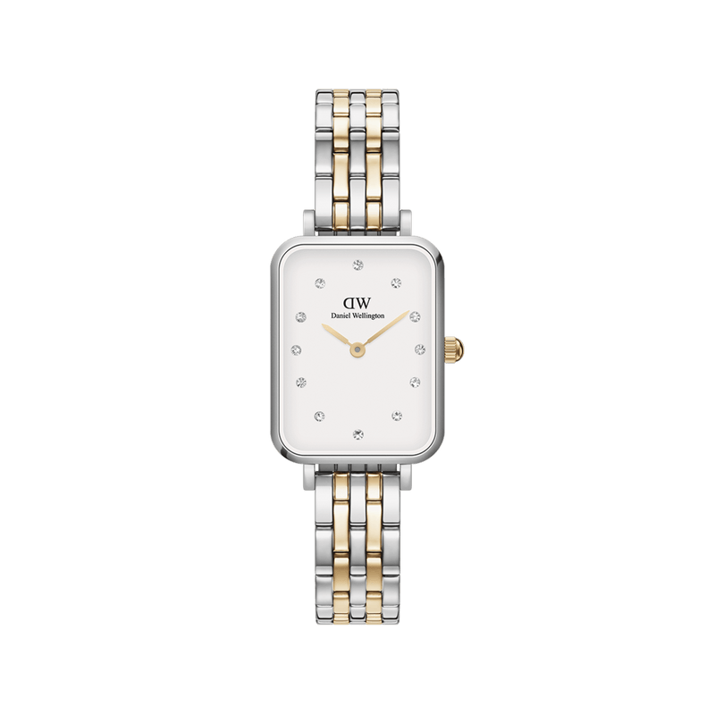 Daniel Wellington Quadro Lumine 20x26 5-Link Gold and Silver White Watch