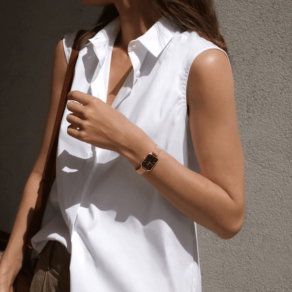Daniel Wellington Quadro 20X26 Pressed Melrose Rose Gold and Black Watch