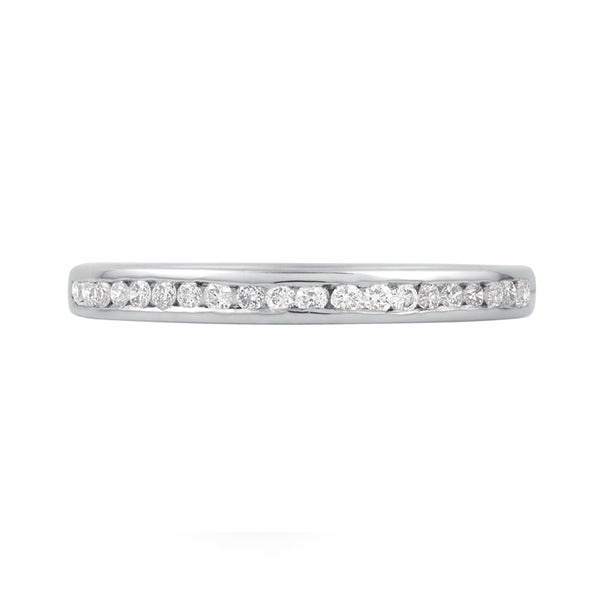 18ct White Gold Round Brilliant Cut Diamond Band, 0.17ct total