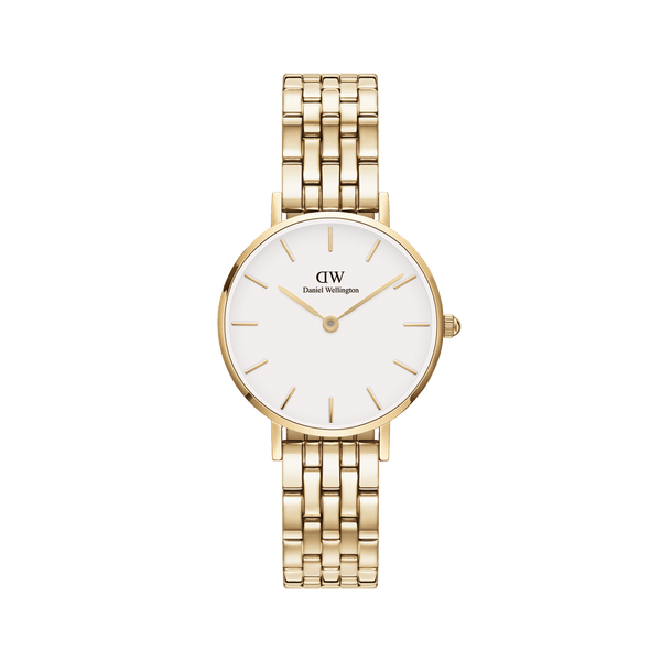 Daniel Wellington Petite 28 5-Link Gold and White Watch