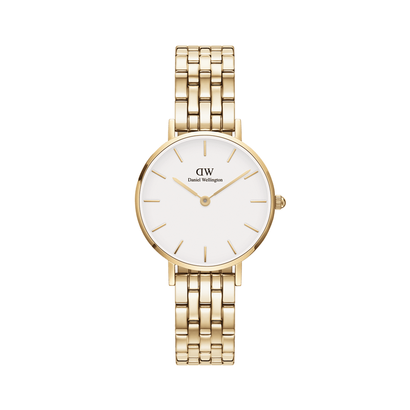 Daniel Wellington Petite 28 5-Link Gold and White Watch