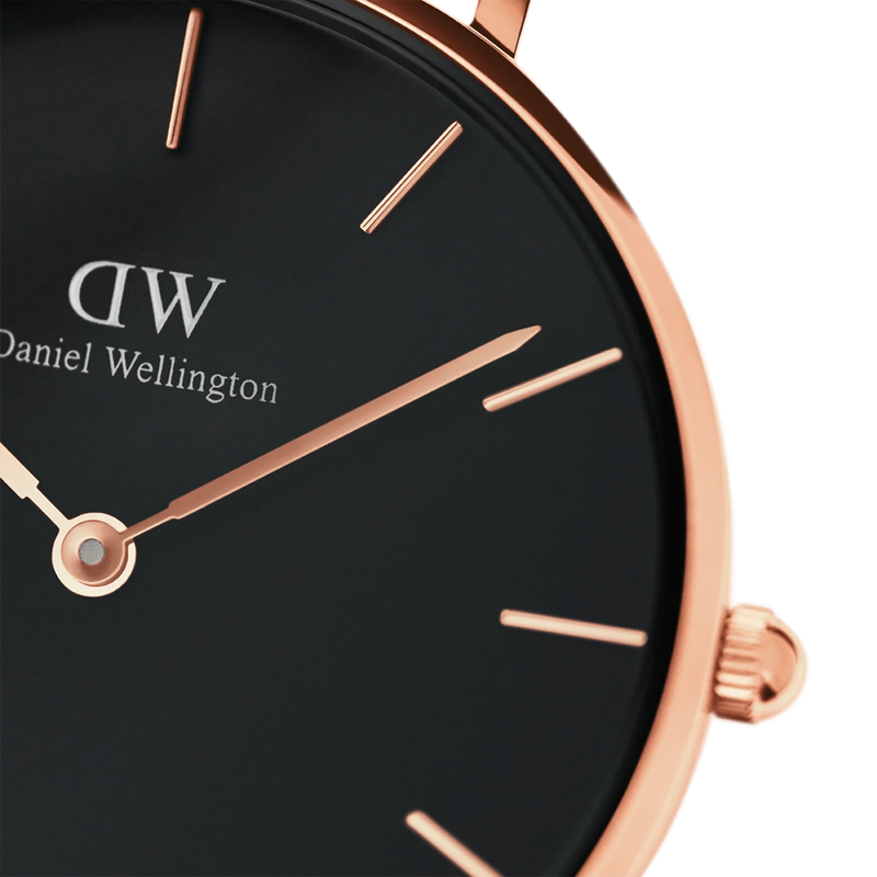 Daniel Wellington Petite Melrose 36 Rose Gold and Black