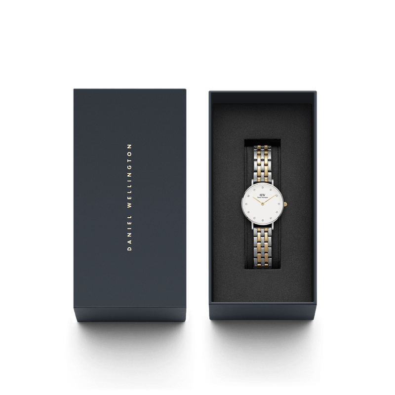 Daniel Wellington Petite Lumine 28 5-Link Gold and Silver White Watch