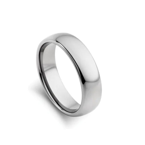 Tungsten Ring with a Domed profile and Polished finish, size 12