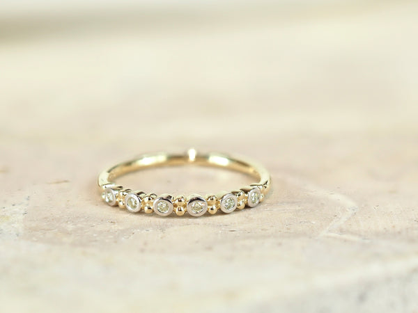 9ct Yellow Gold Diamond Stacker Ring