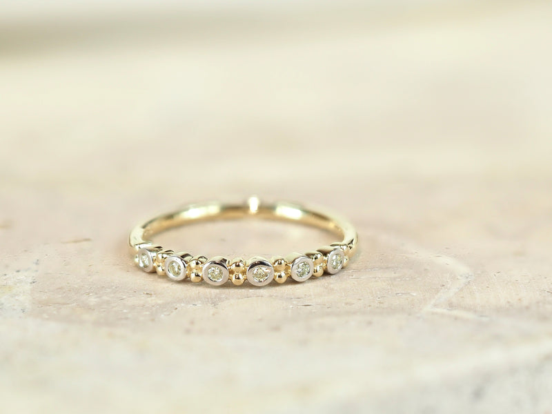 9ct Yellow Gold Diamond Stacker Ring