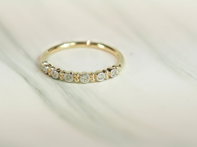 9ct Yellow Gold Diamond Stacker Ring