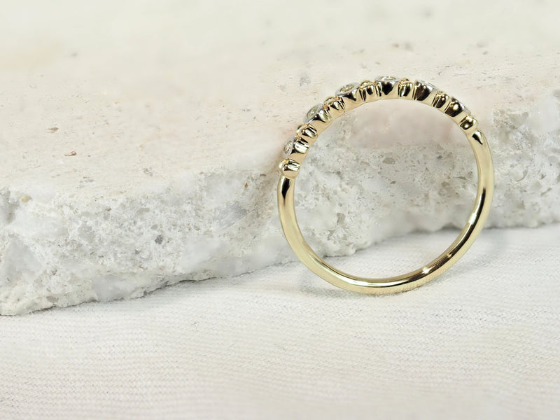 9ct Yellow Gold Diamond Stacker Ring