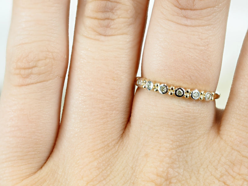 9ct Yellow Gold Diamond Stacker Ring