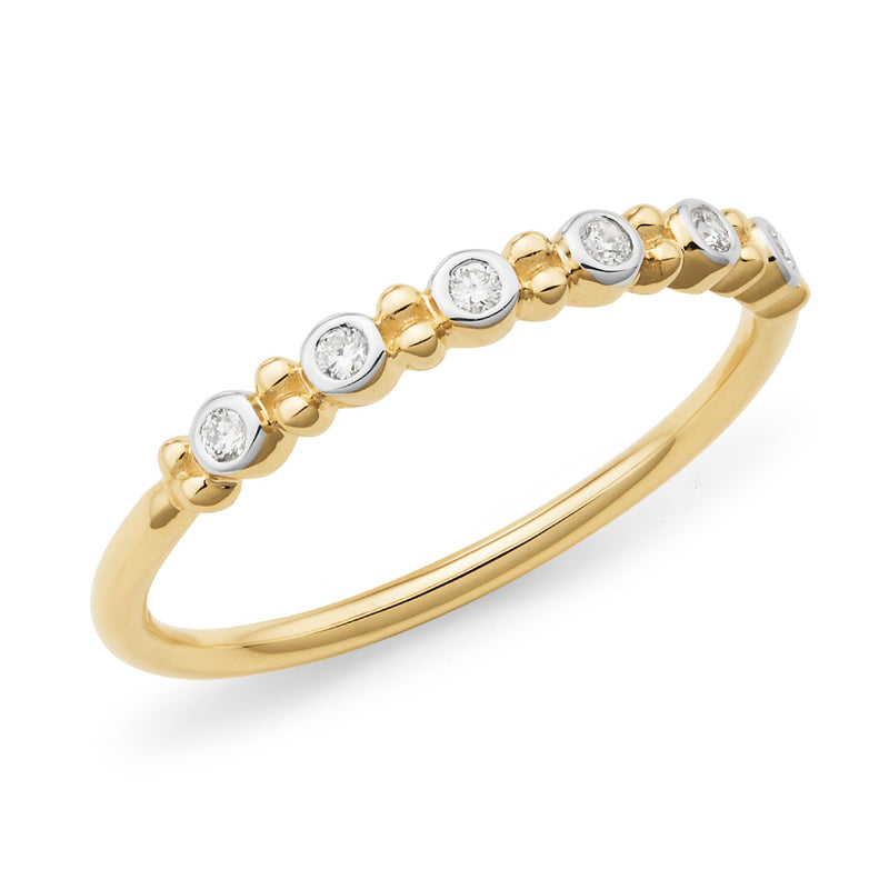 9ct Yellow Gold Diamond Stacker Ring