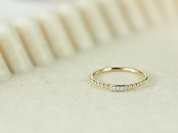 9ct Yellow Gold Diamond Stacker Ring