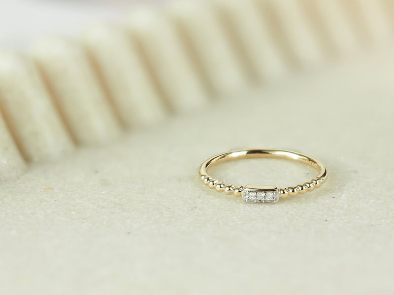 9ct Yellow Gold Diamond Stacker Ring