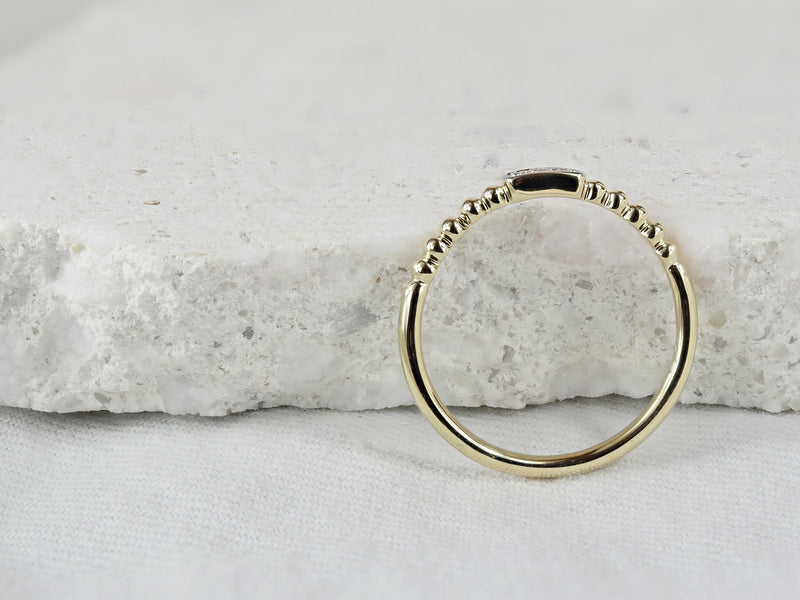 9ct Yellow Gold Diamond Stacker Ring