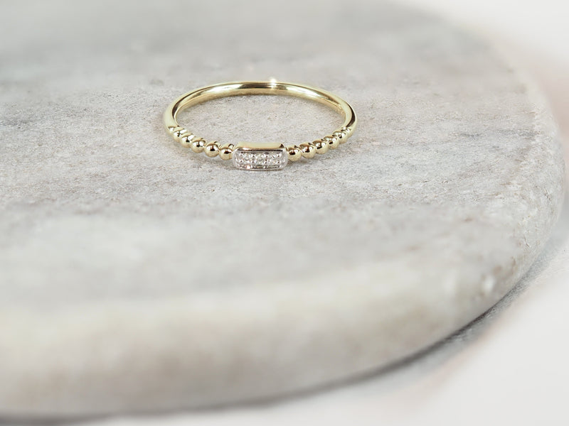 9ct Yellow Gold Diamond Stacker Ring