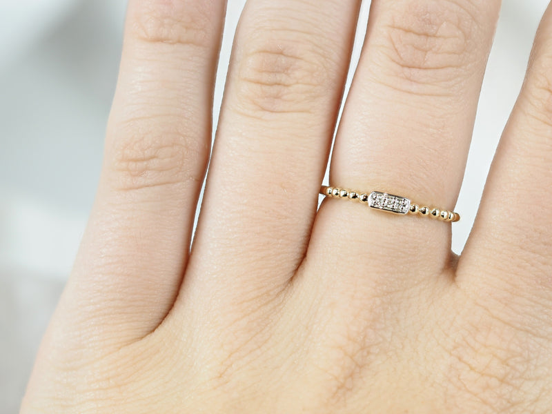 9ct Yellow Gold Diamond Stacker Ring