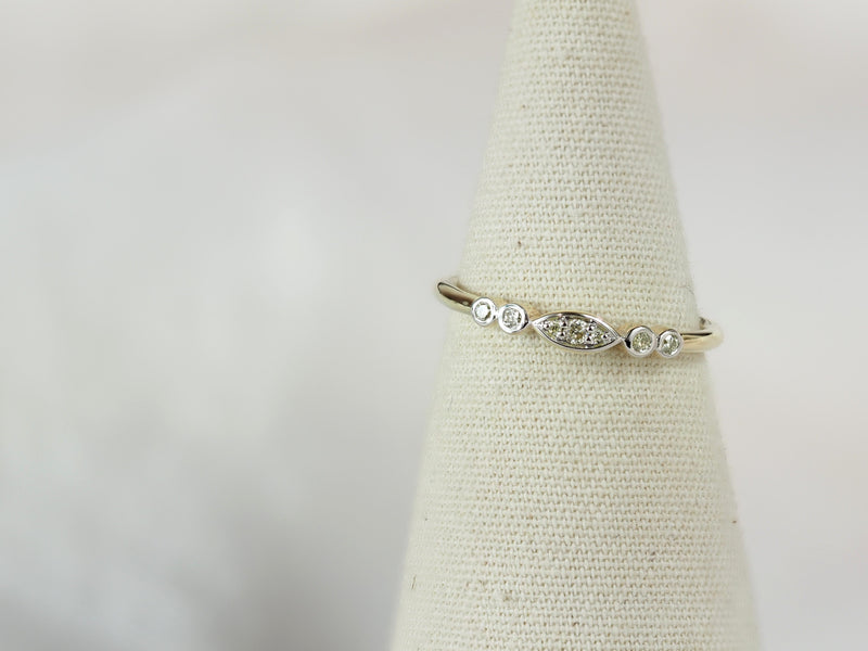 9ct Yellow Gold Diamond Stacker Ring