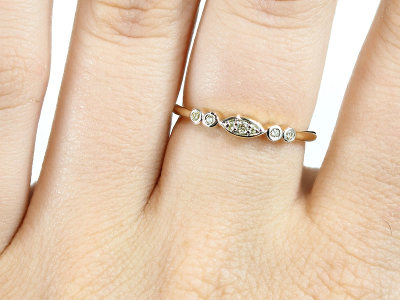 9ct Yellow Gold Diamond Stacker Ring