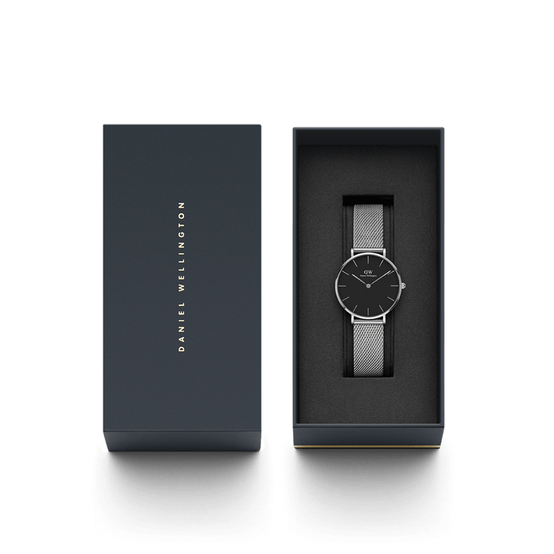 Daniel Wellington Petite 32 Silver and Black Watch