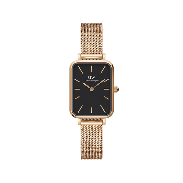 Daniel Wellington Quadro 20X26 Pressed Melrose Rose Gold and Black Watch