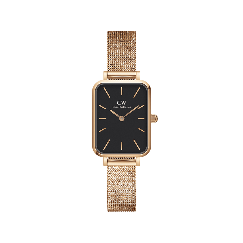 Daniel Wellington Quadro 20X26 Pressed Melrose Rose Gold and Black Watch