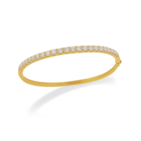 9ct Yellow Gold Lab-Grown Diamond Bangle, 2ct total