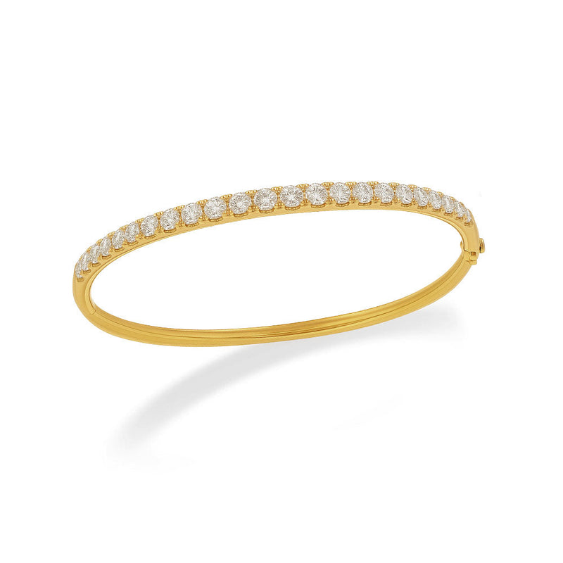 9ct Yellow Gold Lab-Grown Diamond Bangle, 2ct total
