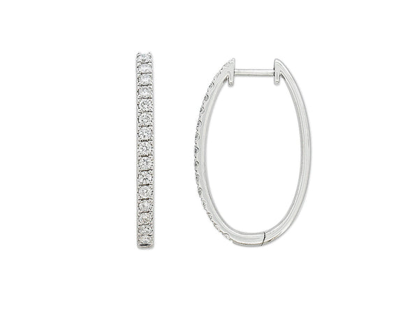 9ct White Gold Diamond huggies 0.50ct