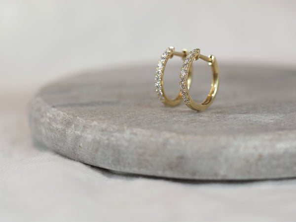 9ct Yellow Gold 0.34ct Diamond huggies