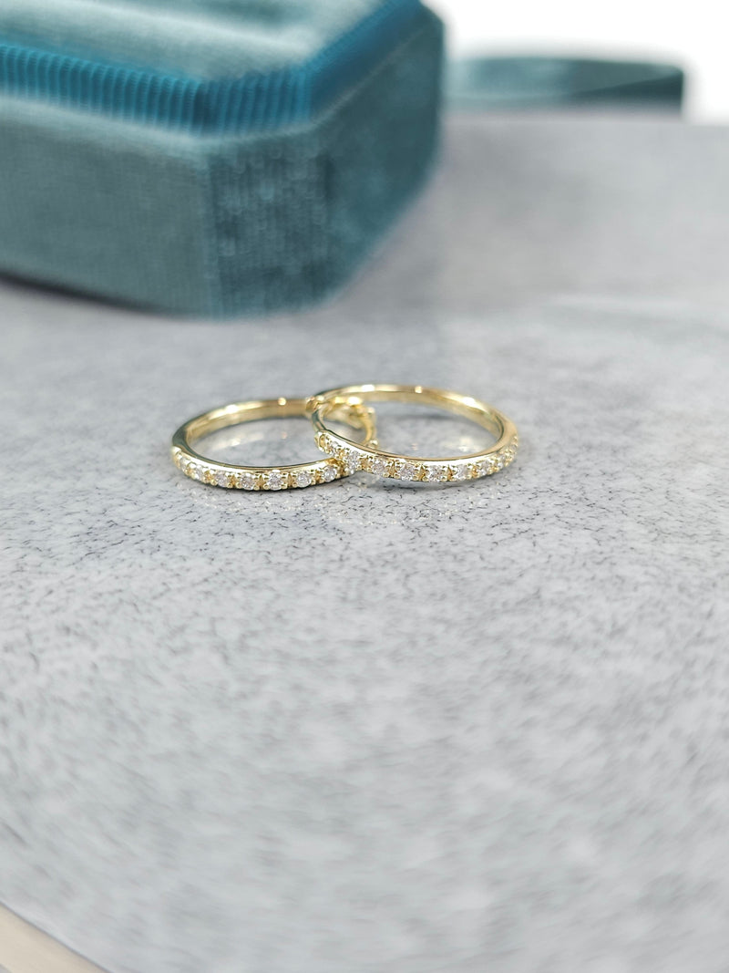 9ct Yellow Gold Lab-Grown Diamond huggie earrings, 0.16ct total