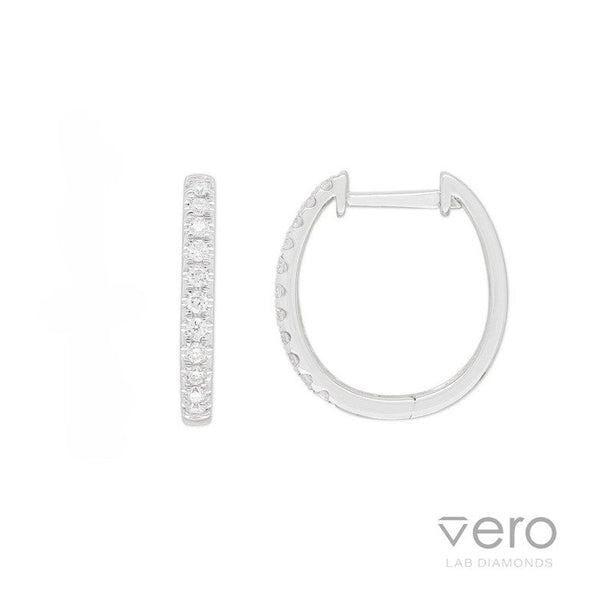 9ct White Gold Lab-Grown Diamond huggie earrings, 0.20ct total