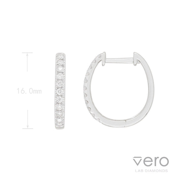 9ct White Gold Lab-Grown Diamond huggie earrings, 0.20ct total