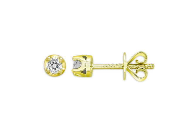 18ct Yellow Gold 0.15Ct Diamond Stud Earrings